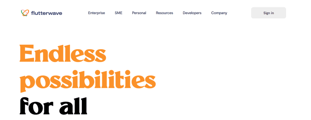 Flutterwave: strong branding example